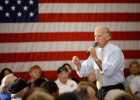 Joe Biden campaigns at the Ironworkers Local Union 401 in Philadelphia during the 2008 presidential campaign.