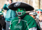 The Philadelphia Eagles fan dressed up for the Superbowl LII victory parade in Philadelphia.