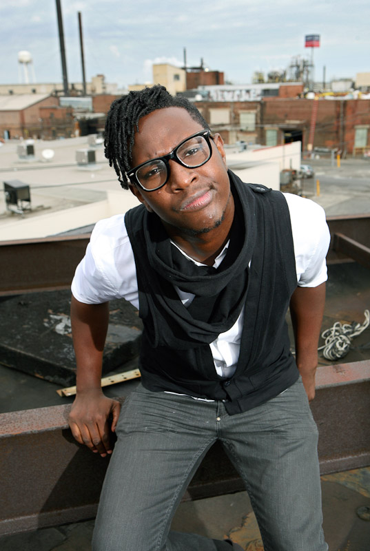 Rapper and MC Tu Phace on the roof of his studio in South Philadelphia.