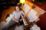 Musician and composer Andrew Lipke in his home studio in Philadelphia.