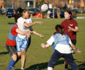 Members of the University of Pa. women's rugby team practice on the campus in Philadelphia.