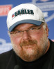Andy Reid, head coach of the Philadelphia Eagles, smiles during a press conference in Philadelphia.