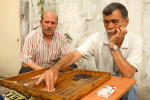Men play backgammon in Istanbul, Turkey.