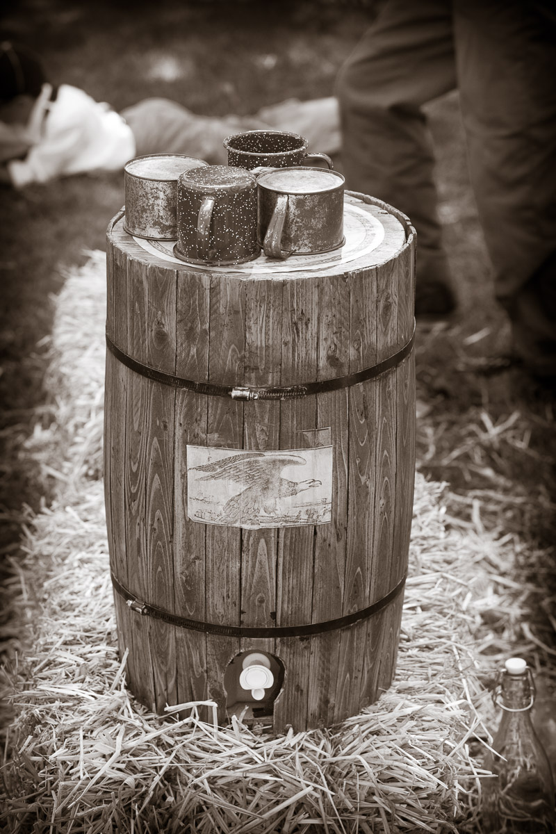 A water barrel at the Vintage Baseball Festival at the Naval Yards in Philadelphia.
