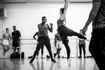 BJay Johnson, a boxer with Element Gym (L) and Nicole Brown (R), Company (professional) dancer at St. Paul Ballet, rehearse in studio for an upcoming performance on June 18, 2017 in St. Paul, Minnesota.
