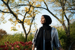 Rahma Farah, 17, of St. Paul, MN, poses for a portrait at a park hear her home on October 9, 2020. On election day this November Farah will  be working at a polling station as a supervisor helping to  register first time voters. She also helps translate election  instructions into Somali.