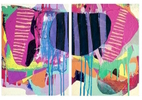 Hasty2015. Acrylic & Paper on Canvases (Diptych)Each piece is 12 x 9 in.