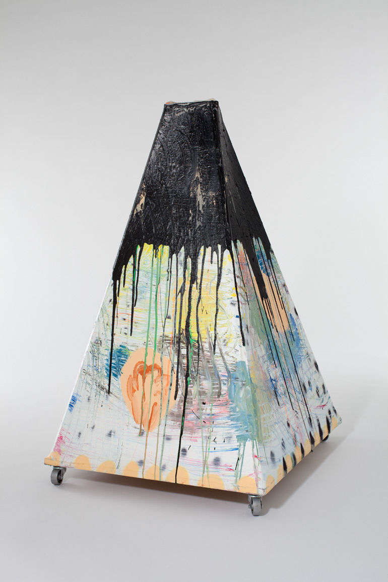 Tatiana BergJust Tent / 2011paint and canvas on wood, casters45 x 29 x 29{quote}