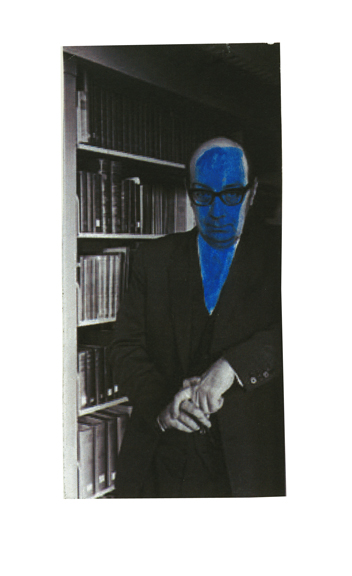 Bill Conger darkest night / 2007blue marker on paper printout of Phillip Larkin / 2 x 3.5{quote} installed directly on the wall
