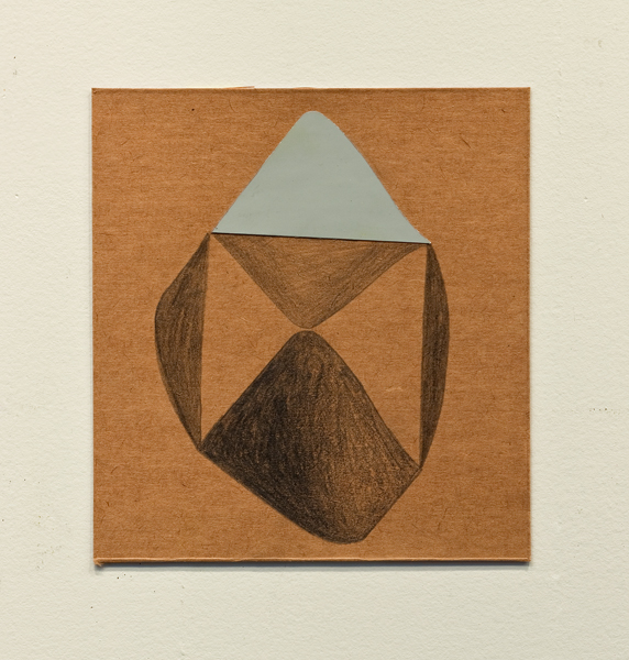 6 x 6.5 in.collage and graphite on cardboard