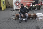 A masked protester, Kiev, Ukraine, Feb. 25, 2014. 