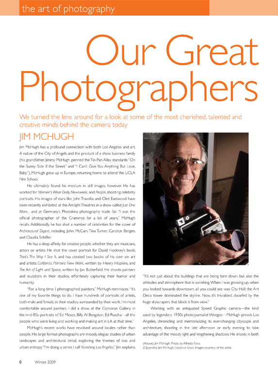 Art and Living Magazine | Our Great Photographers: Jim McHugh(download PDF)