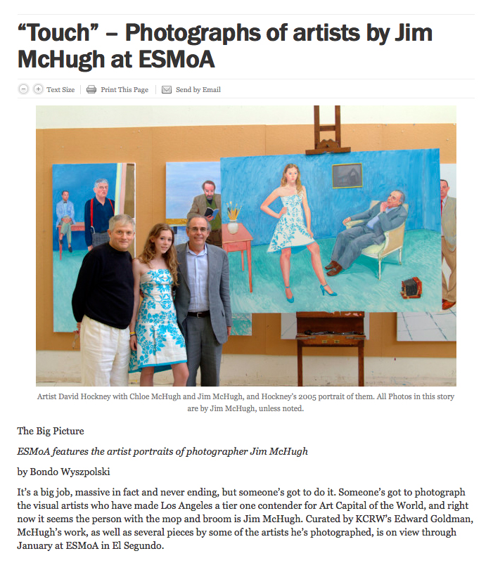 Easy Reader News | “Touch” – Photographs of Artists by Jim McHugh at ESMoA(download PDF)