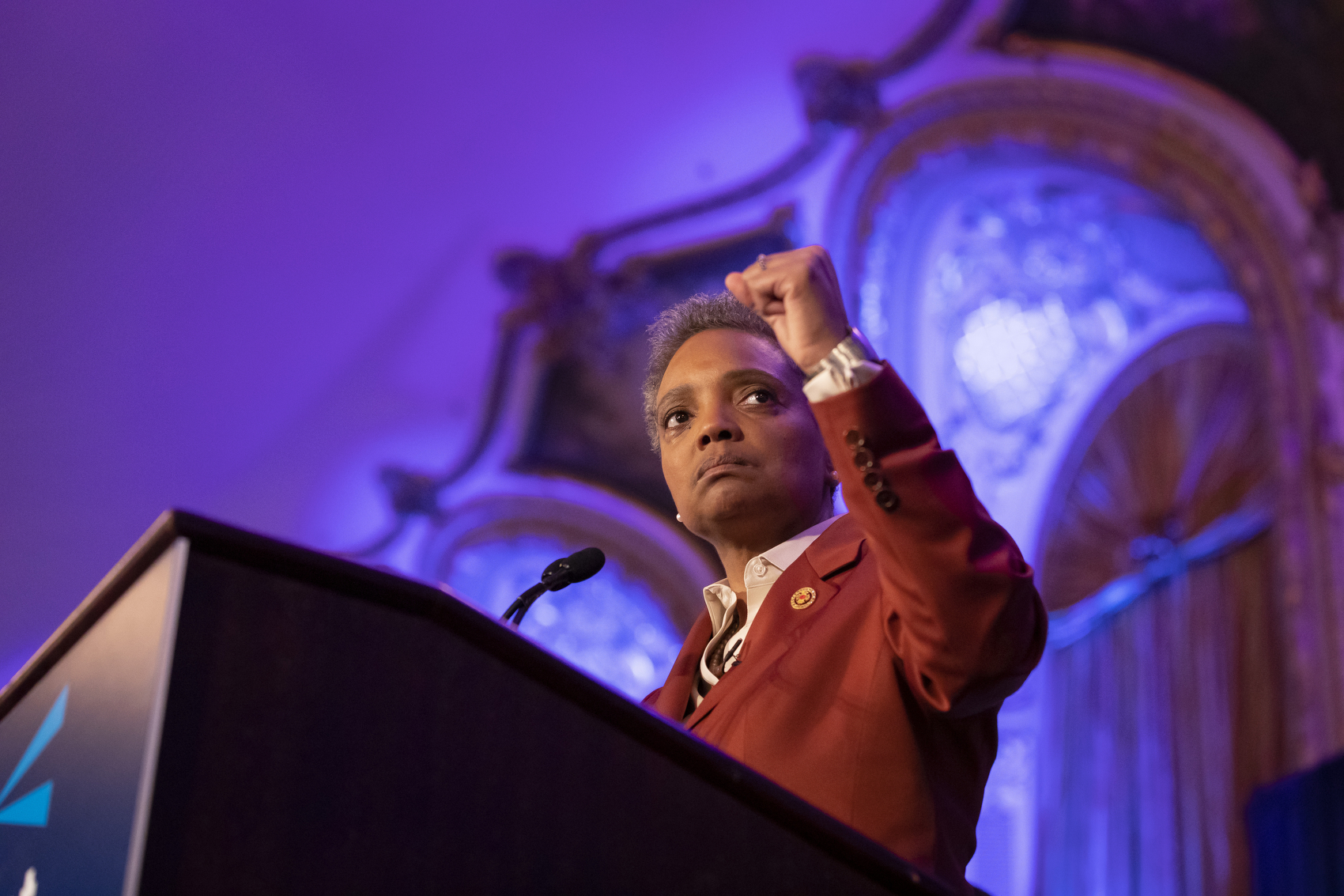 Lori Lightfoot celebrates her victory for mayor on election night, at the Chicago Hilton in Downtown Chicago, on April 2, 2019. Manuel Martinez/WBEZ