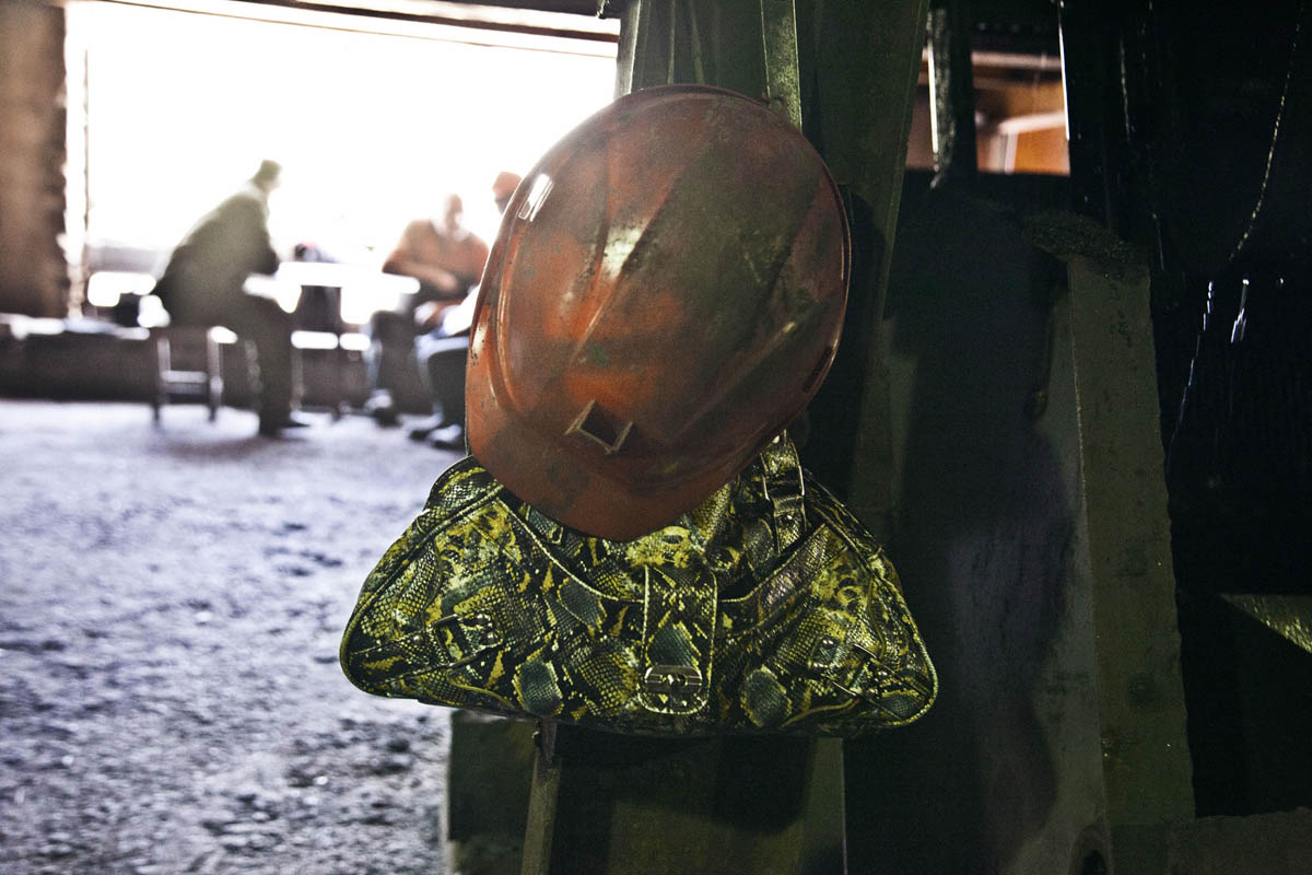 Georgia. Chiatura City. Women work in the manganese mine factories in extremely hard conditions.