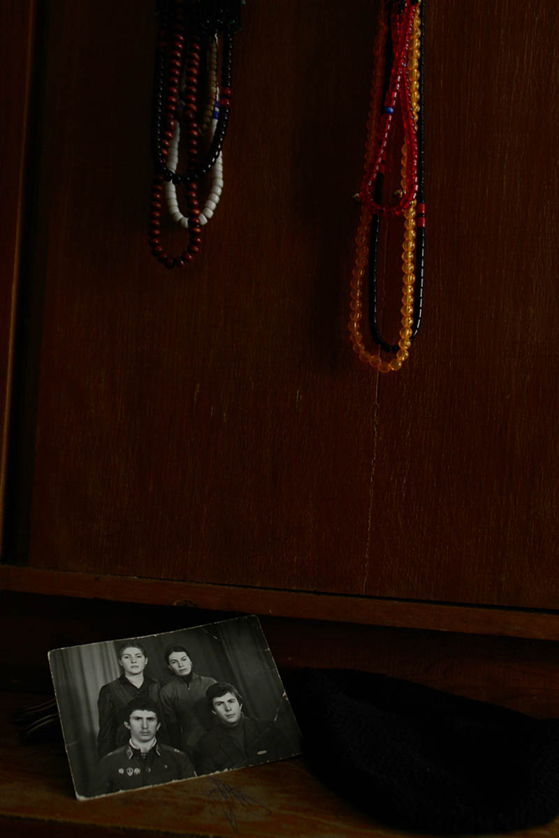 GEORGIA. Pankisi Gorge, a Chechen refugee settlement. March. 2008.  Old Photograph of ancestors. Many Photographs were burnt during the war in Grozny, few Chechens have images from their past.