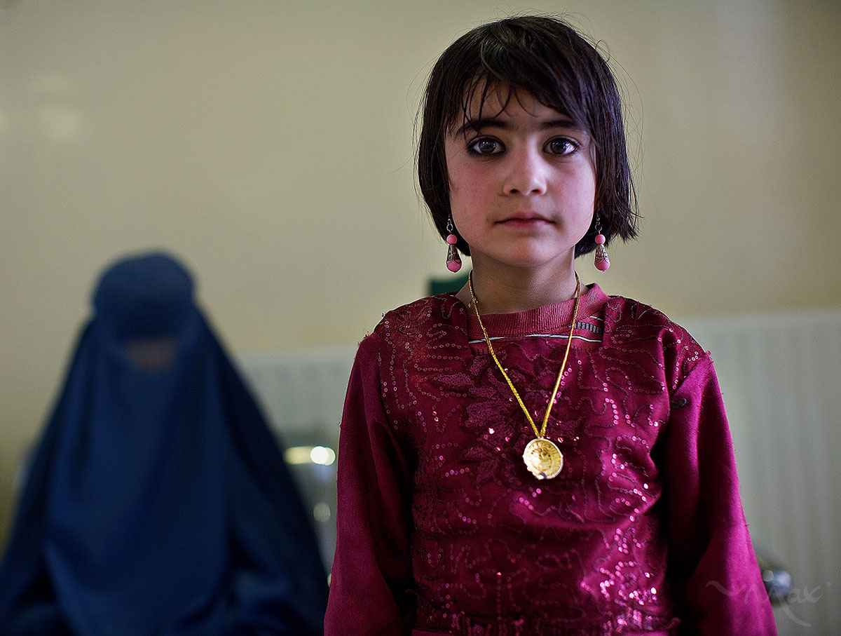 A young woman waits for an appointment at the French Medical Institute for Children in Kabul, Afghanistan on June 20, 2010. As well as offering some of the most advanced technology, the hospital offers advanced care for young women in Kabul.