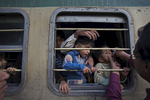 KARACHI, PAKISTAN. A government team administers Polio immunization drops to children between the ages of 0 to 5 at the Karachi train station in Karachi, Pakistan on Thursday January 30, 2014. The three-day campaign was cut short after an immunization team was attacked and two workers killed the following day. Pakistan remains one of the most difficult polio eradication environments with the death toll among anti-polio workers reaching 65 since the first targeted attack in December of 2012. 