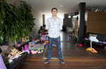 Filmmaker Lorenzo Shapiro at his apartment in the Condesa neighborhood, Mexico City.