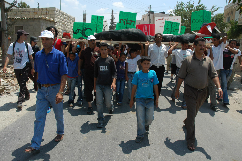 Demonstration against the construction of the wall.