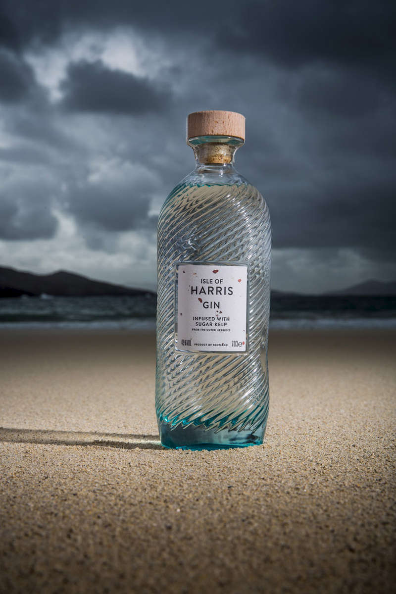 Harris Distillery gin on the beach