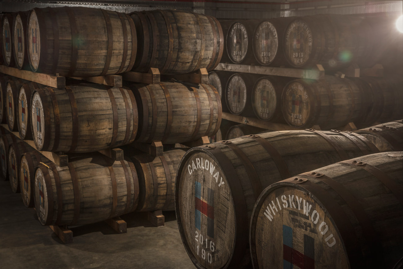 Harris Distillery warehouse of whisky casks