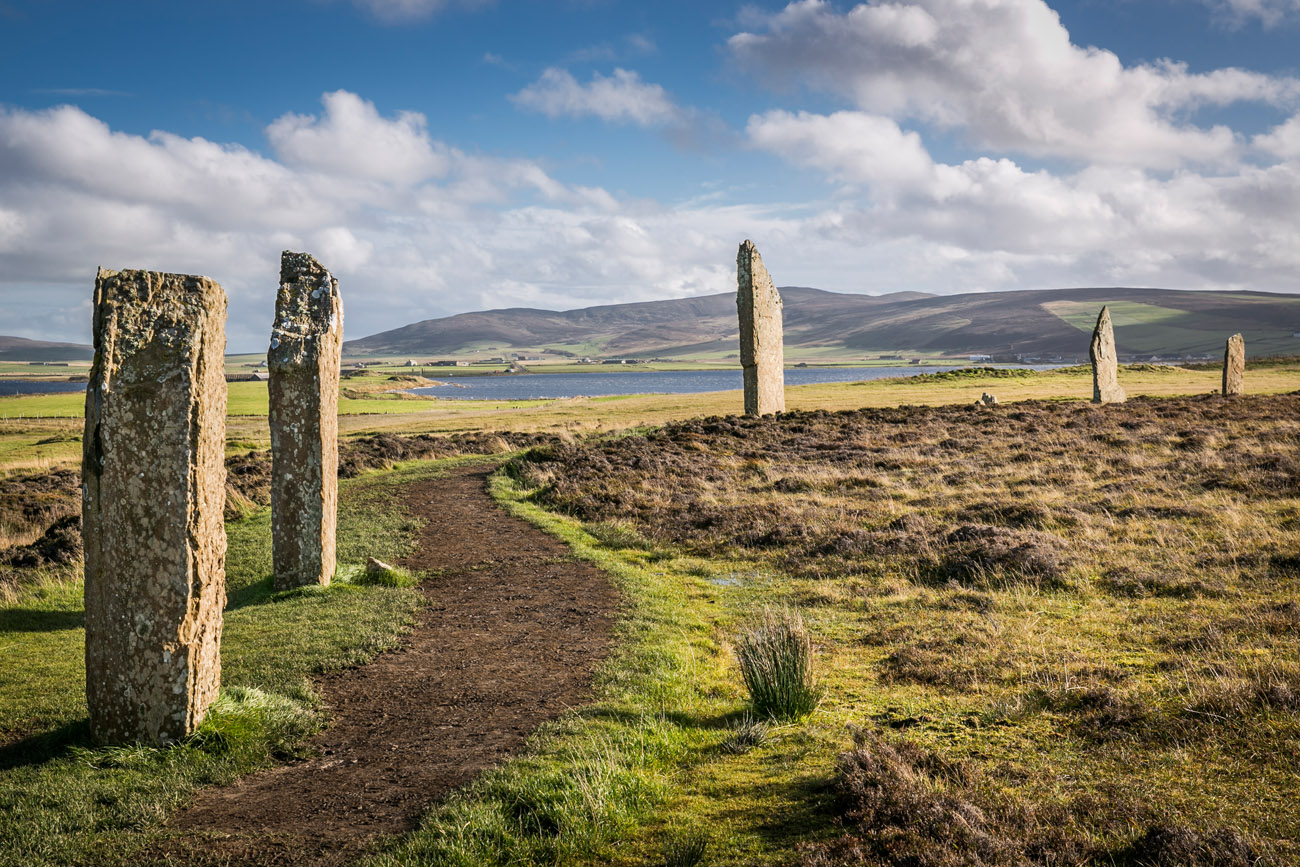 Historic Scotland  - ring of Brodgar on Orkney on a sunny day