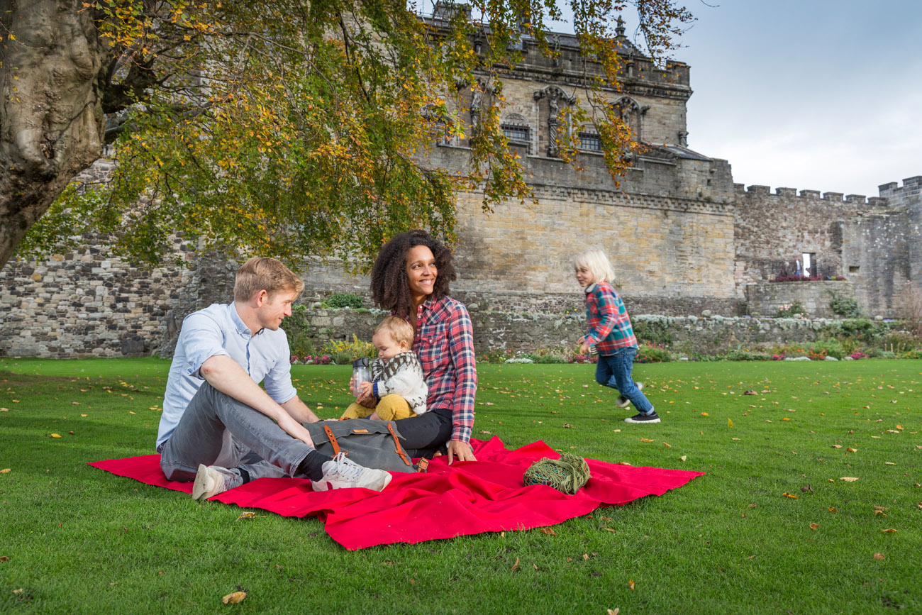 Historic Scotland  - Stirling Castle garden picnic with a family