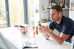 lifestyle photography for Tesco Bank, using the Tesco banking app.