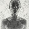 double exposure nude of a woman with fabric