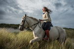 girl on her horse on Luskentyre beach