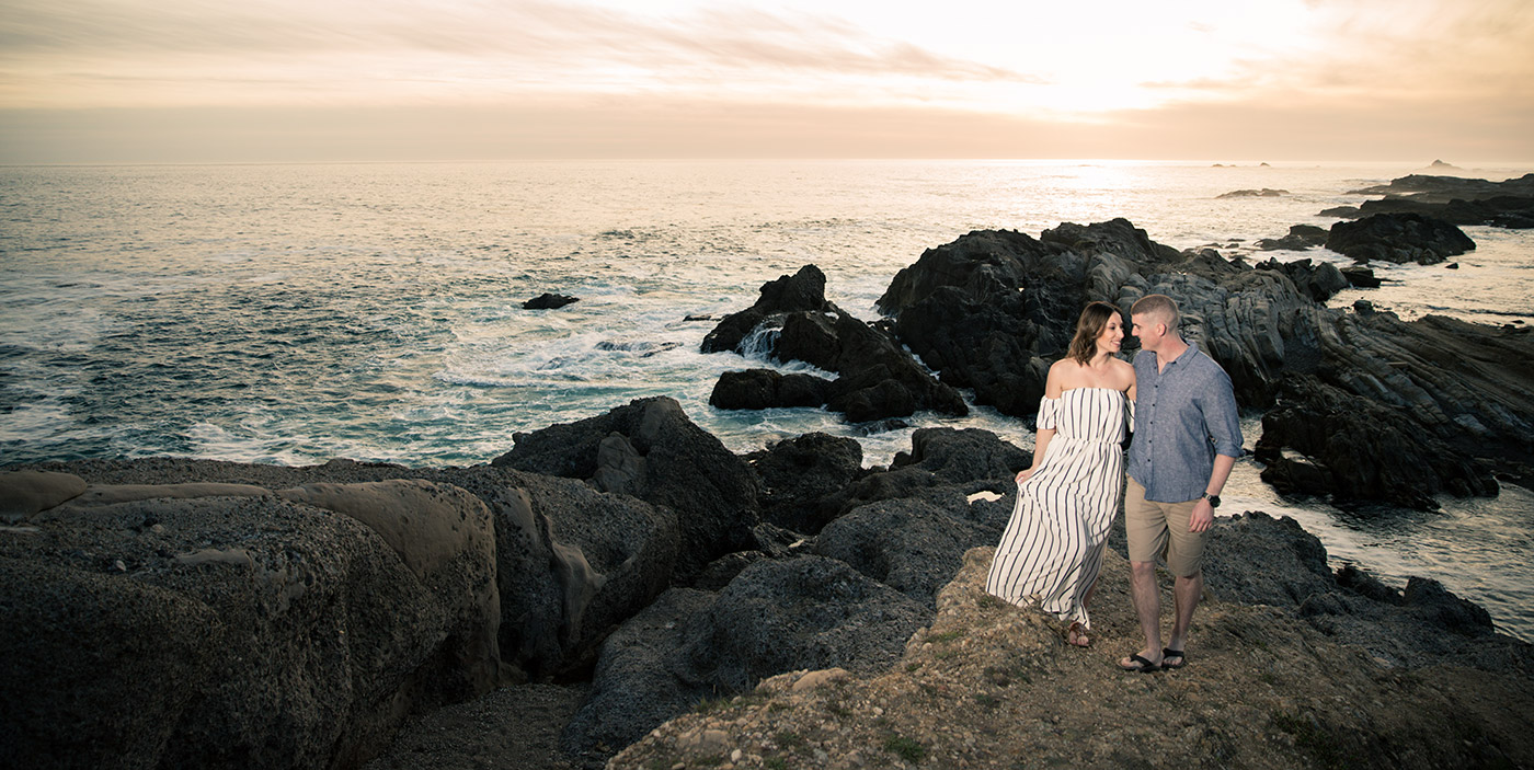 Point Lobos engagement session at sunset