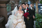Wedding at the beautiful Fairmont in San Francisco, bride and groom walking down the street