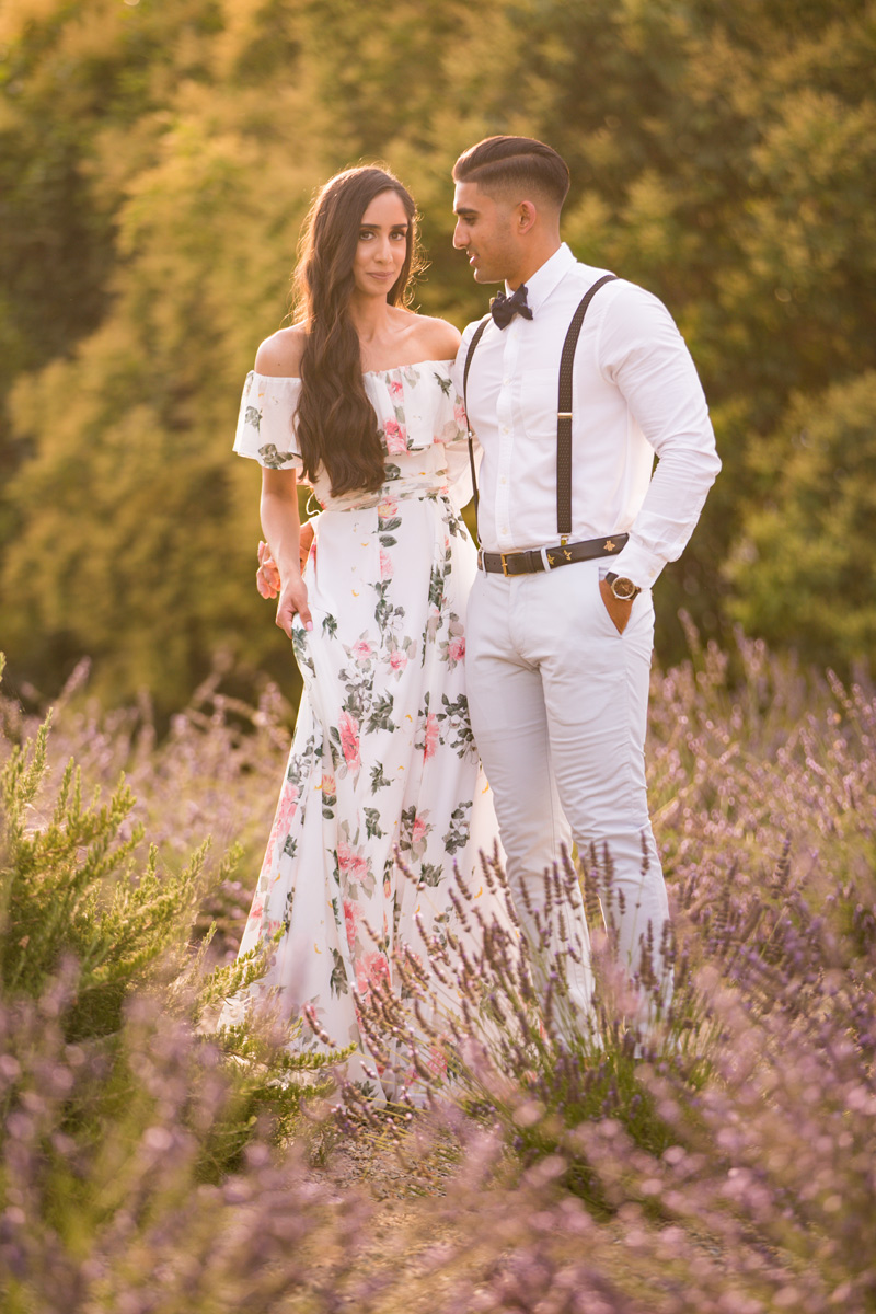 indian engagement session at pageo lavender farm in turlock