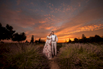 indian engagement session at pageo lavender farn in turlock during sunset
