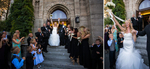 bride and groom exiting the church at san francisco fairmont wedding