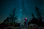 nighttime engagement session in yosemite