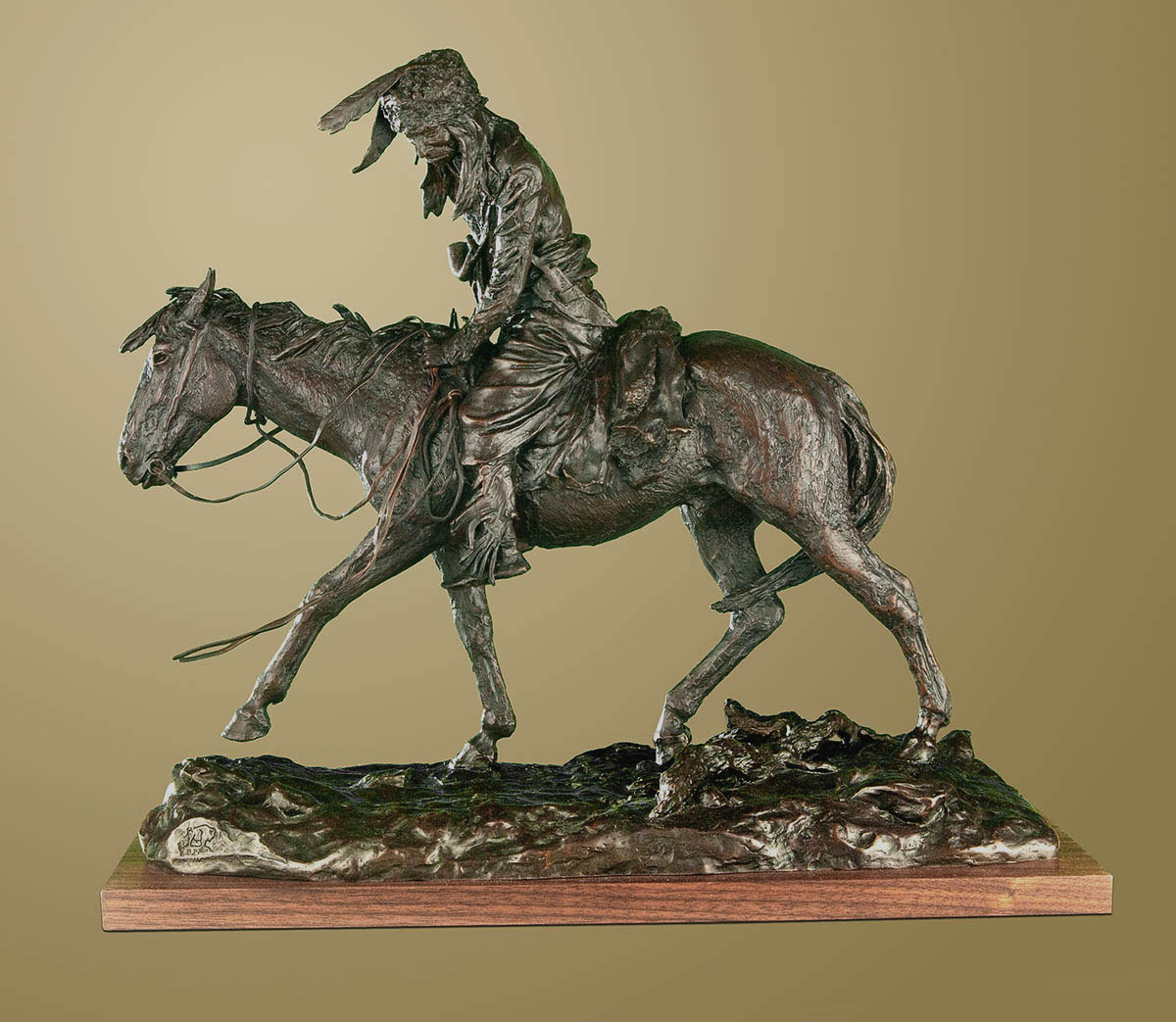 bronze sculpture,  Blackfoot Indian tracker,  by western artistErnest Berke