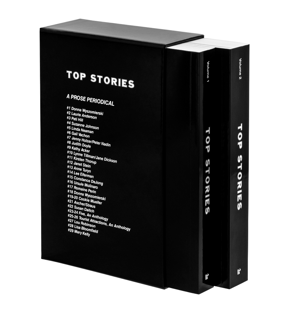 Primary Information, Brooklyn, NY 2022Two volume reprint of the entire run of Top Stories (1978-1991)in a slipcase.