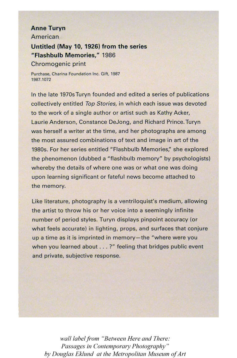  Douglas Eklundexhibition wall labelthe Metropolitan Museum of Art, N.Y.C.2010