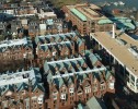 multi-story row houses seen from above