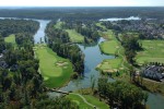 bird's eye view of lake and golf course