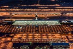 Dulles Airport twilight aerial