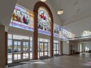 stained glass lobby wall