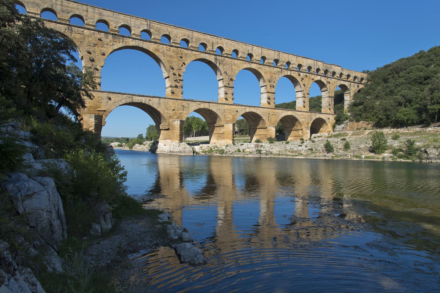 Roman aqueduct of Pont du Gard built in 1st century