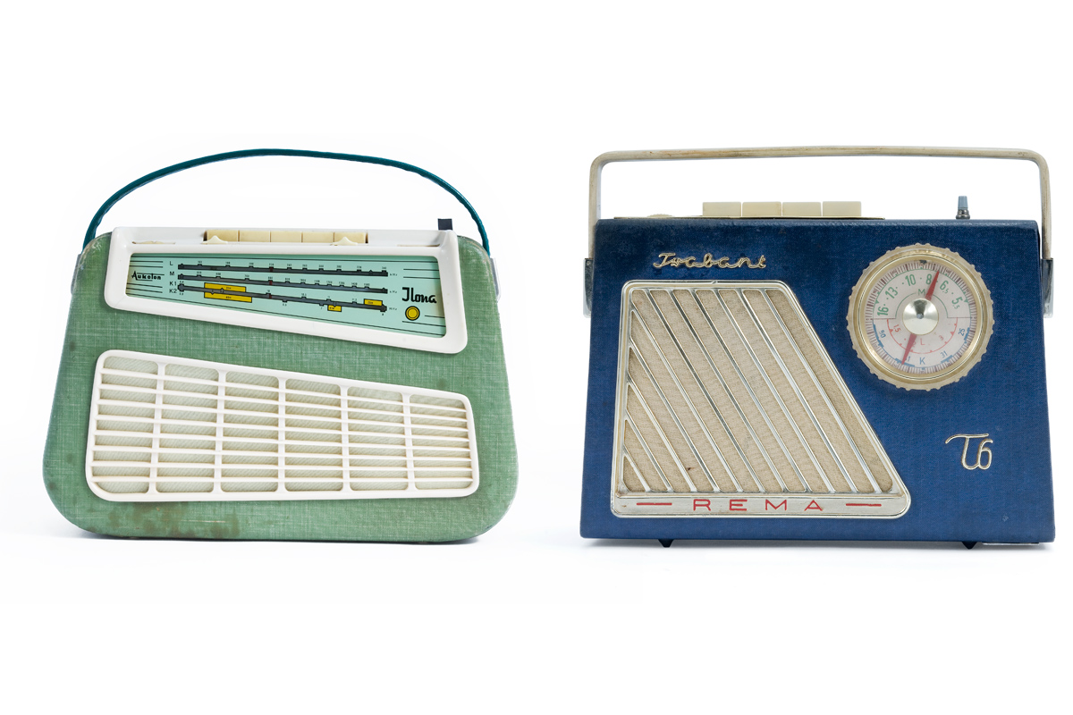 Left: Ilona Portable Radio, 1969Right: Trabant Rema T6 Radio,1964The Wende Museum and Archive of the Cold War Collection