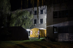 A coronavirus (COVID-19) testing tent outside a medical center in Kranj, Slovenia, on April 12, 2020.