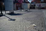 A discarded face mask lies in the street of Kranj, Slovenia, a month into a nationwide quarantine when the epidemic began to wane. The government also started to consider loosening the measures.