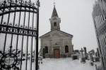 A church and a cemetery are engulfed in ice in Postojna, Slovenia, February 5 2014.