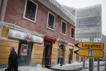People go about their daily business in the frozen town of Postojna, Slovenia, February 5 2014.
